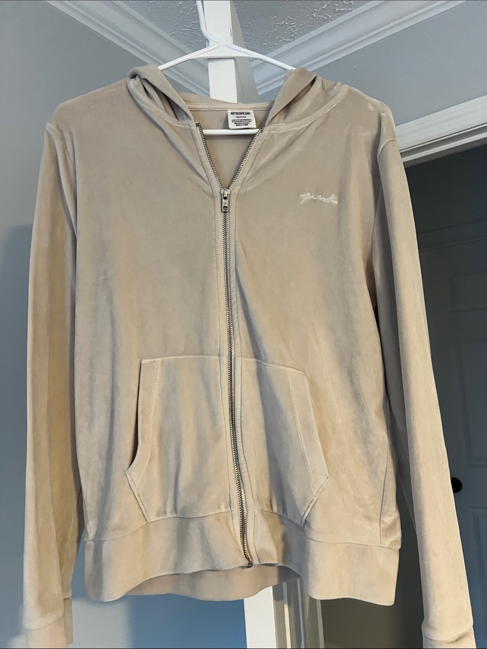 PINK Victoria's Secret Light Taupe Hoodie